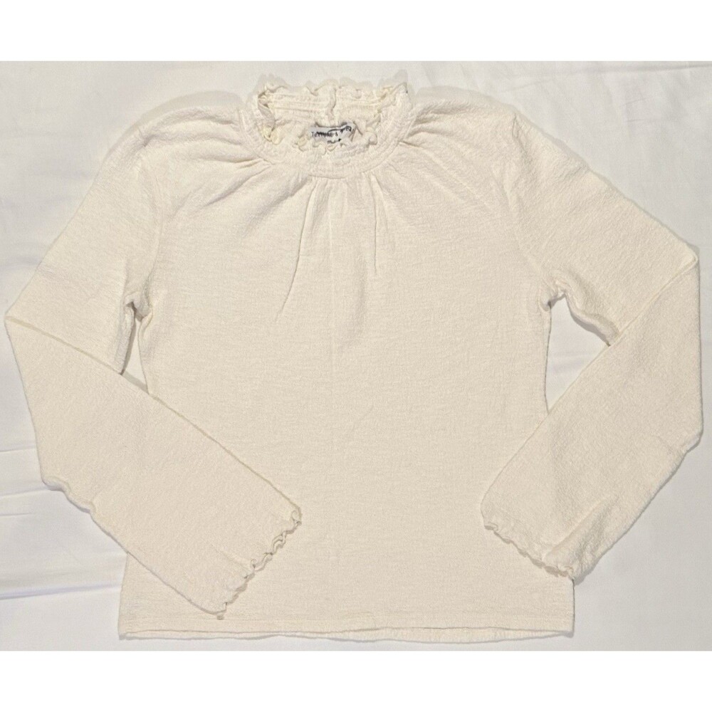 Madewell Texture & Thread Top Shirt XXS Cream Ruched Classic Minimalist CBK Y2K